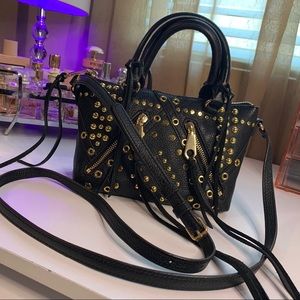 REBECCA MINKOFF Micro Moto Leather Satchel Cross